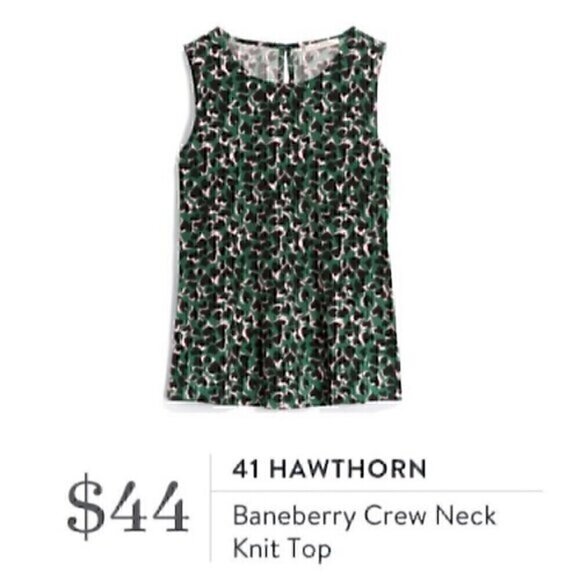 41 HAWTHORN STITCH FIX Plus Size Baneberry Crew Neck Knit Top Heart Leopard Tank - Picture 1 of 12